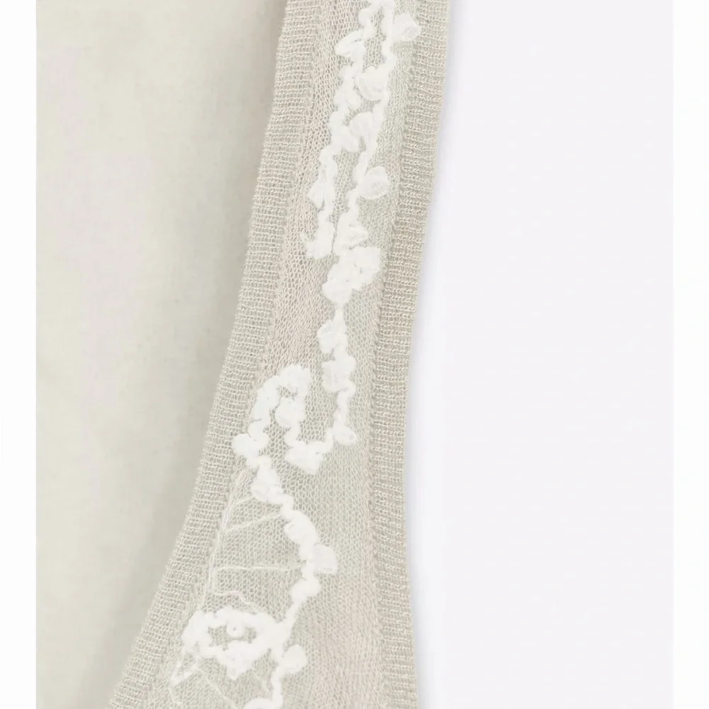 zara sheer embroidered top